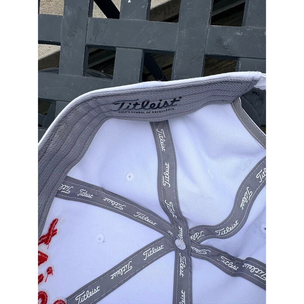 Titleist Unisex White Red Logo Golf Hat Adjustable Strap - Picture 5 of 5